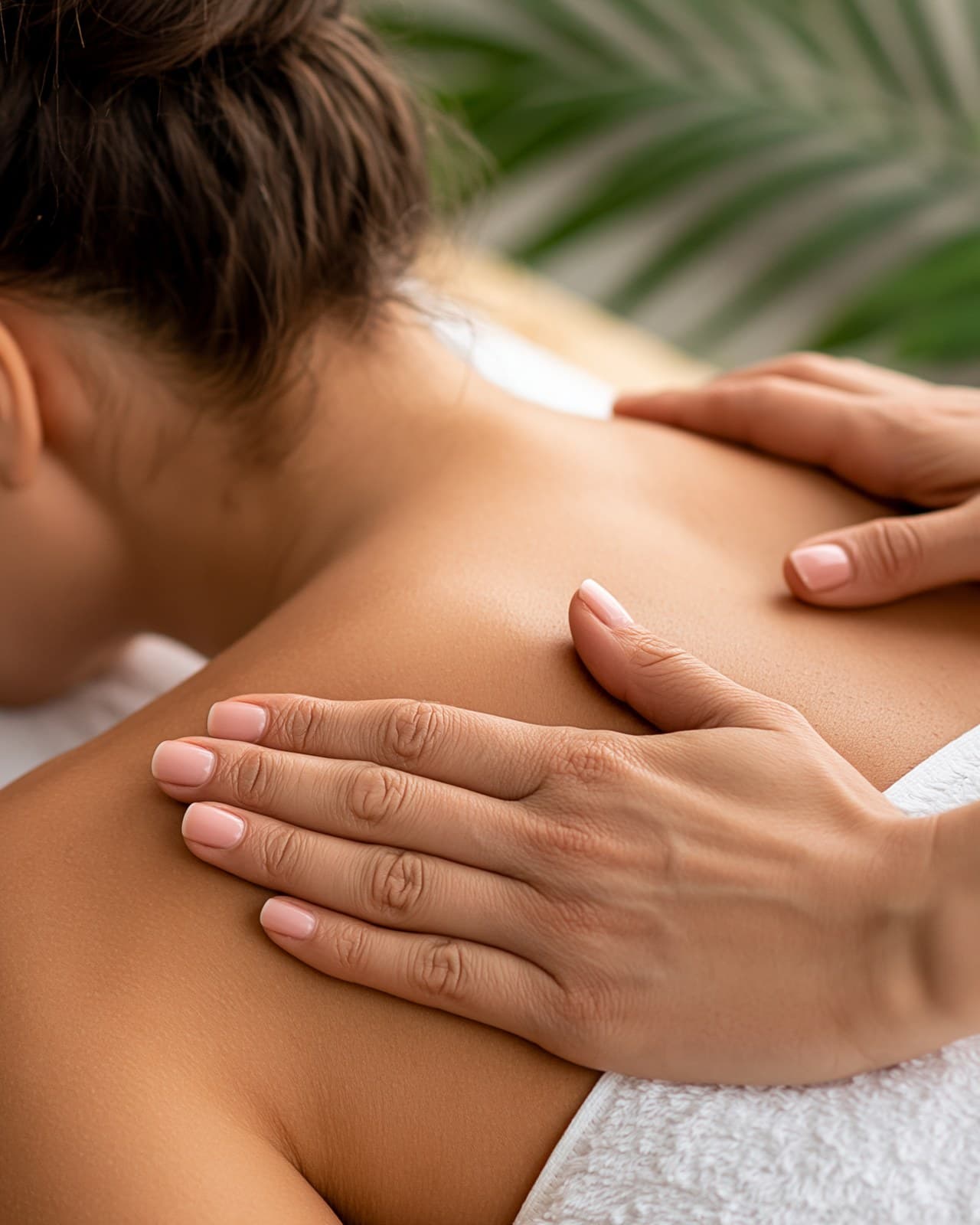 Rückenmassage im hellen Massagestudio